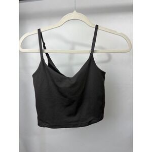 Sommer Ray Womens Black Adjustable Strap Crop Top Camisole with Shelf Bra S/P